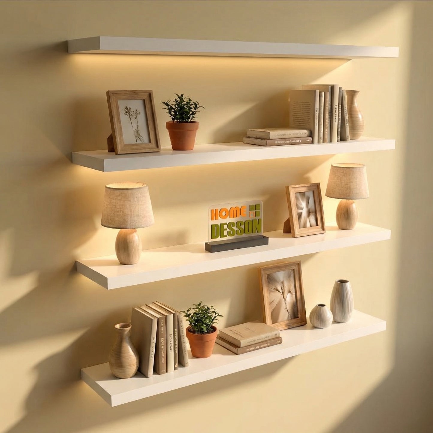 Repisas Flotantes 50 Cm X 10 Cm Set De 4 Decoracion Moderna