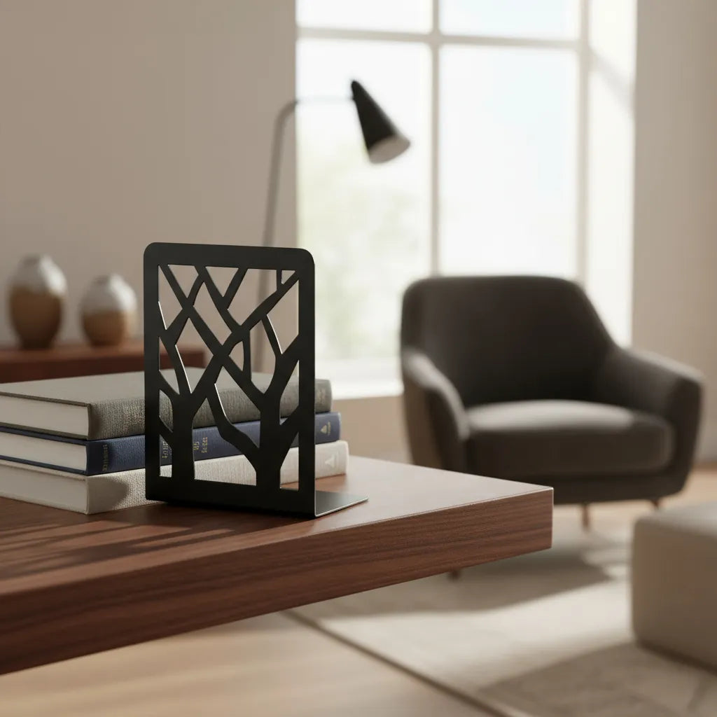 Sujetalibros, Soporte De Libros Metalico Diseño Arbol Seco