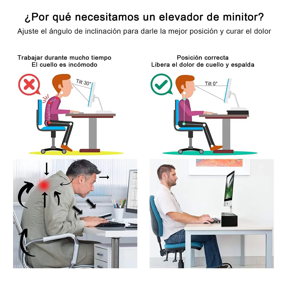 Soporte de Monitor en Madera Natural – Ergonómico y Elegante
