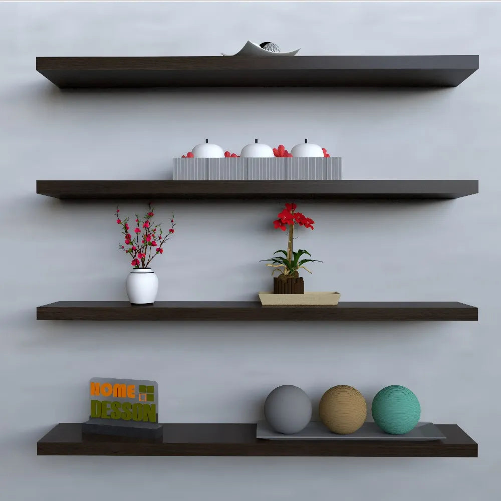 Repisas Flotantes 50 Cm X 10 Cm Set De 4 Decoracion Moderna